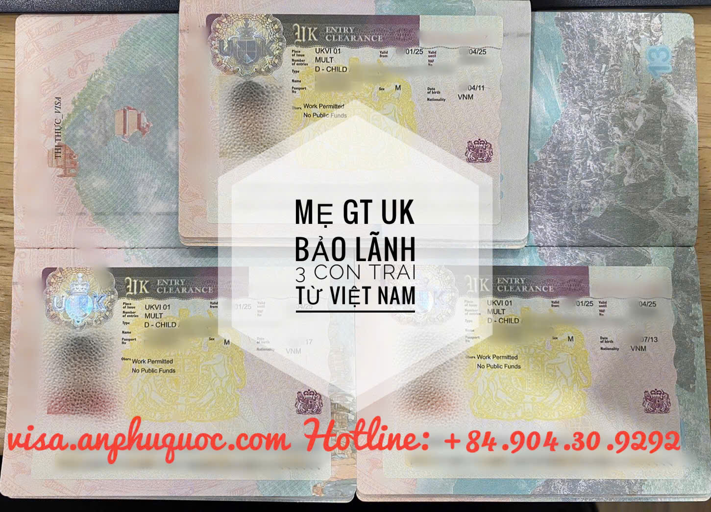 Visa của 3 cháu