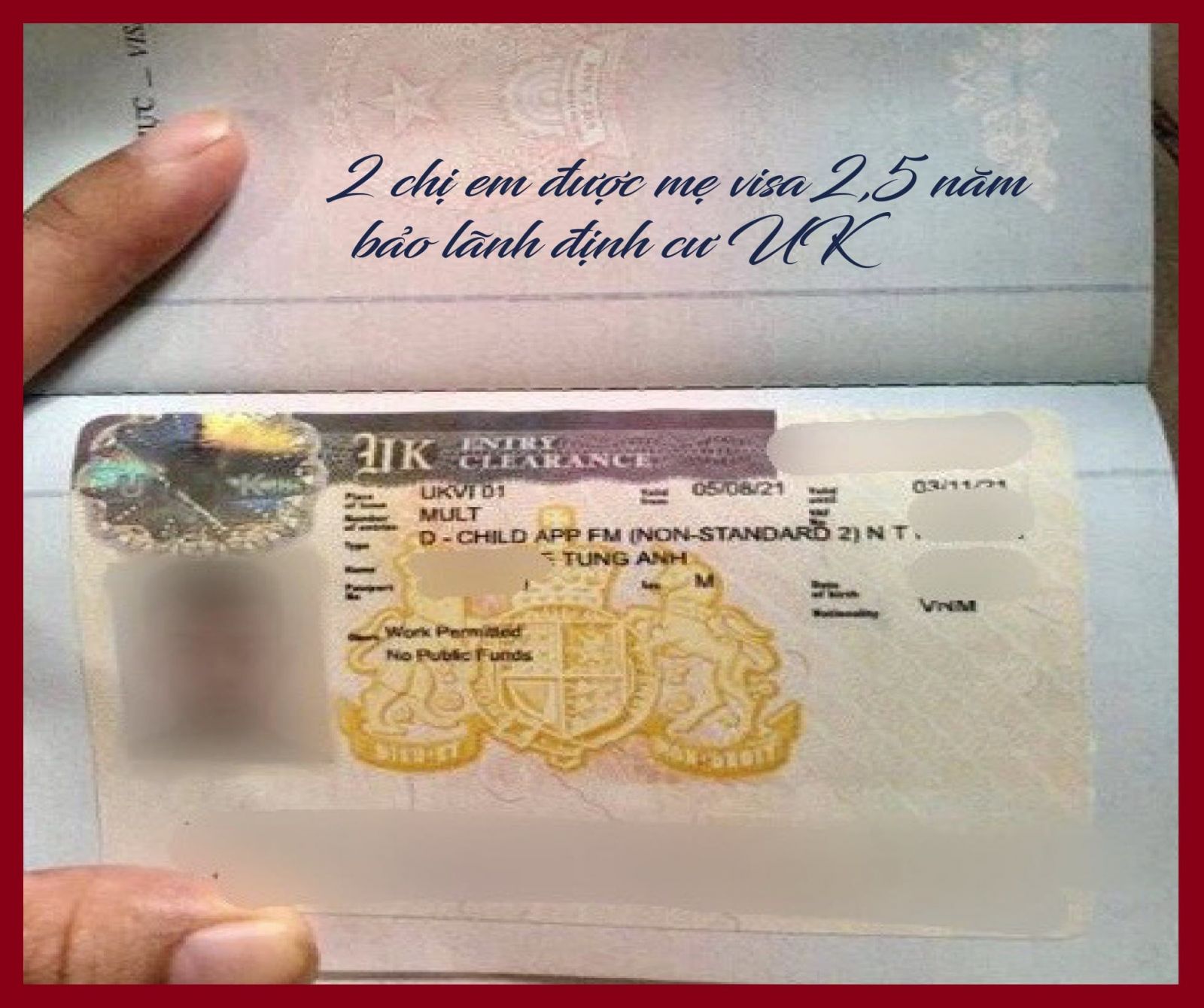 Visa của Tùng Anh